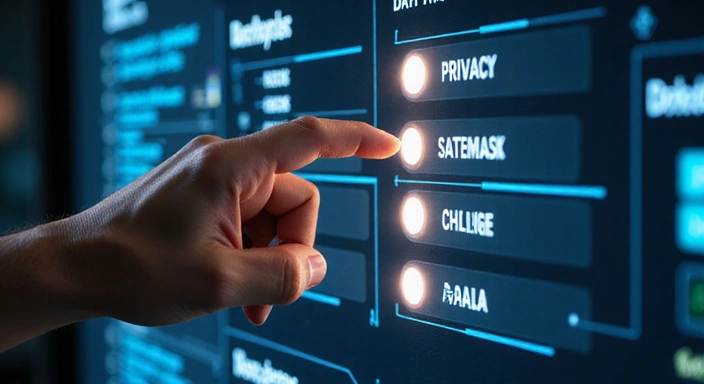 User controlling personal data with digital interface